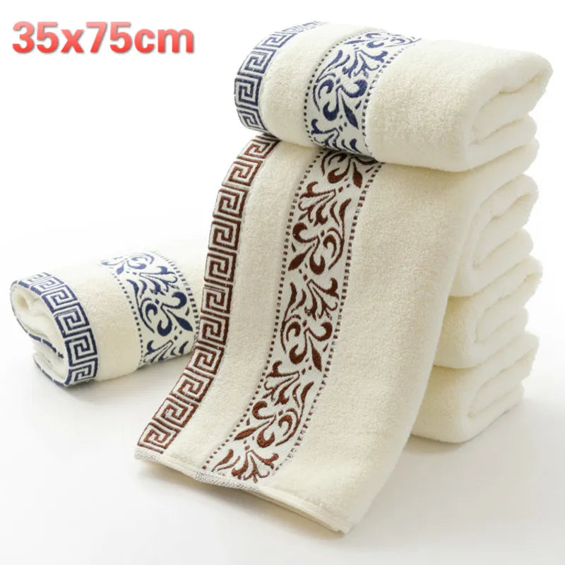 Chinese Style Fashion Solid Color Embroidery Bath Towel