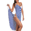 Bath Towel Bathrobe Striped Beach Dress Wrap Women Bath Towels Sling Clothes robe de plage Beach Dress Holiday Swim