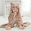 Cute Bear Shaped Baby Hooded Bathrobe Soft Infant Newborn Towel Giraffe Towel Blanket Baby Bath Towel Cartoon Patter Towel